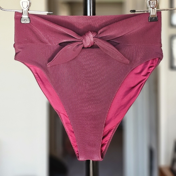 Beach Riot Dallas Ribbed Bikini Set Purple Plum - Picture 4 of 7